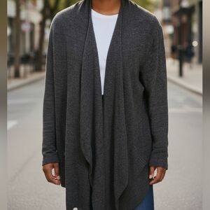 Barefoot Dreams Calypso Open Cardigan Sweater Cozy Draped Layering Knit L/XL